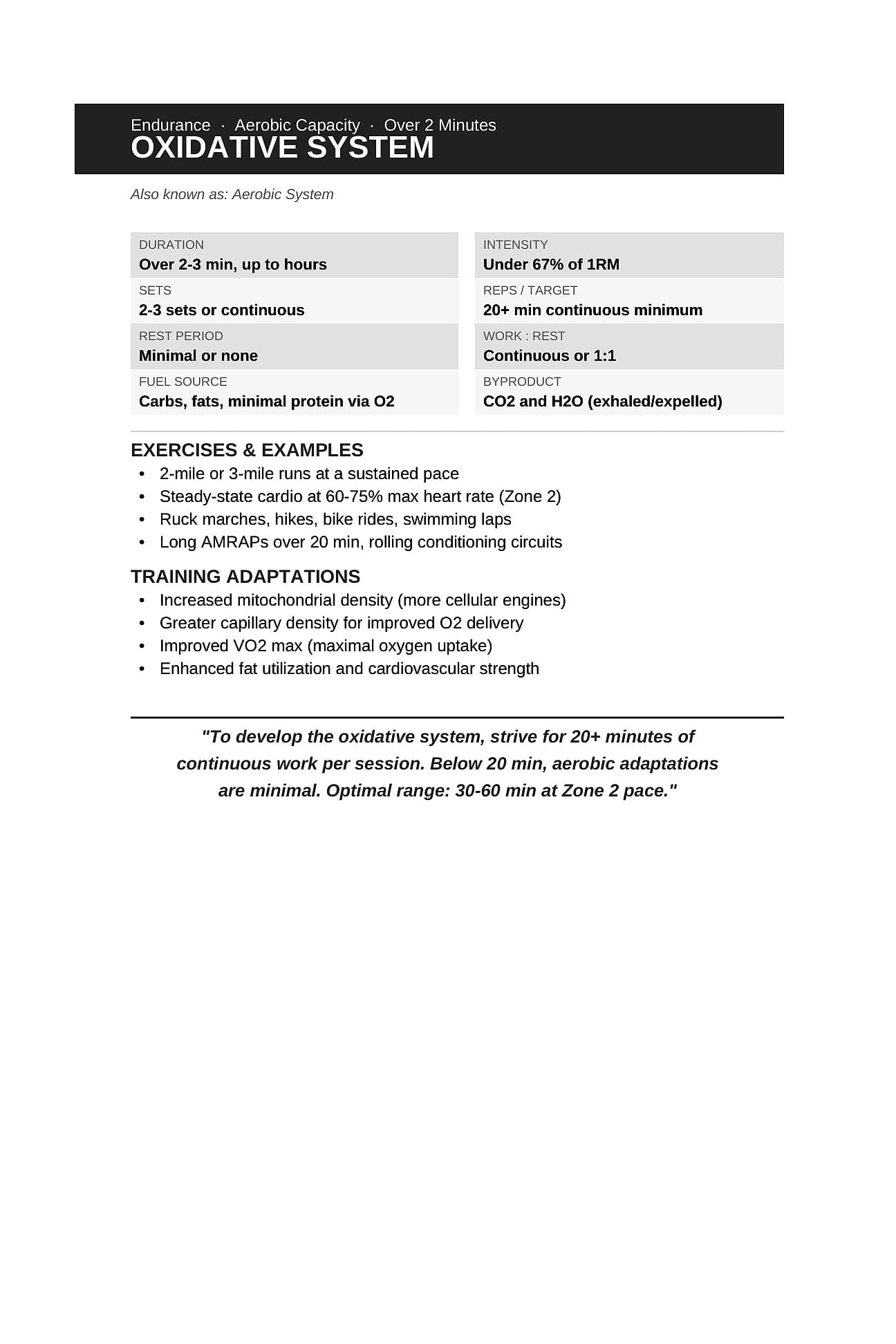 Oxidative System